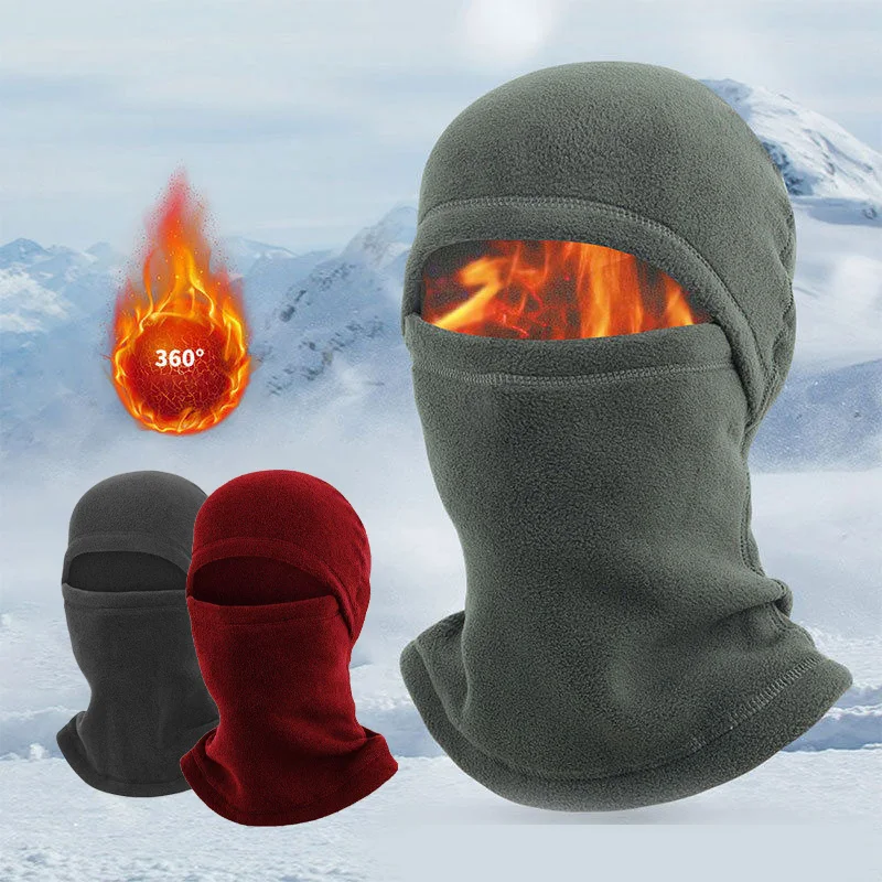 Winter Cycling Warm Balaclava Men Windproof Fleece Hat Mask North Full Face Neck Ski Hood Headbands Scarves Earflap Caps