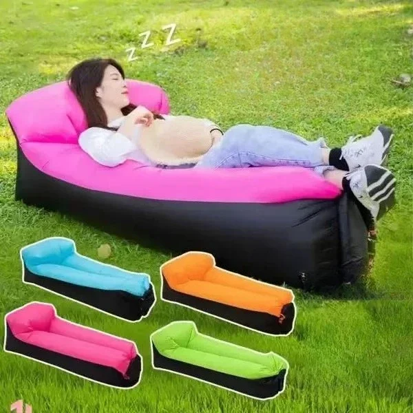 Outdoor Portable Inflatable Sofa Inflatable Outdoor Air Sun Inflatable Lounger Blow Up Chair Bag Banana Camping Air Bed Beanbag