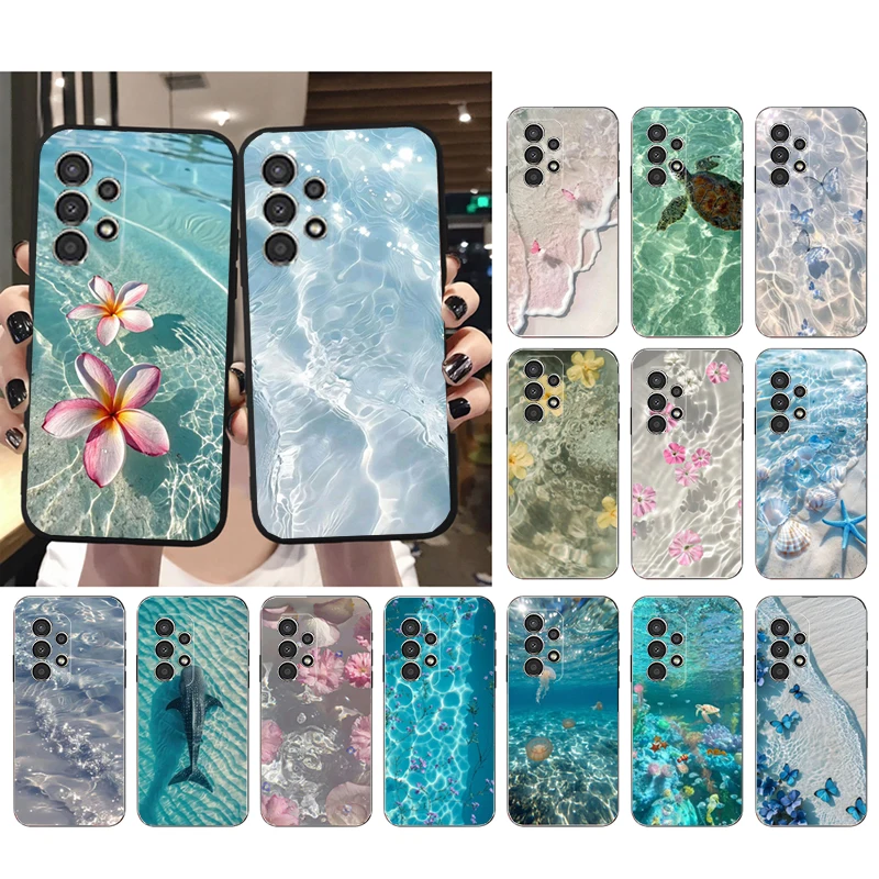 

Phone Case For Samsung A17 A55 A16 A56 A35 A15 A53 A54 A33 A34 A25 A05S A52 A52S A07 A26 A06 Ocean Beach Sea Water Flower Animal