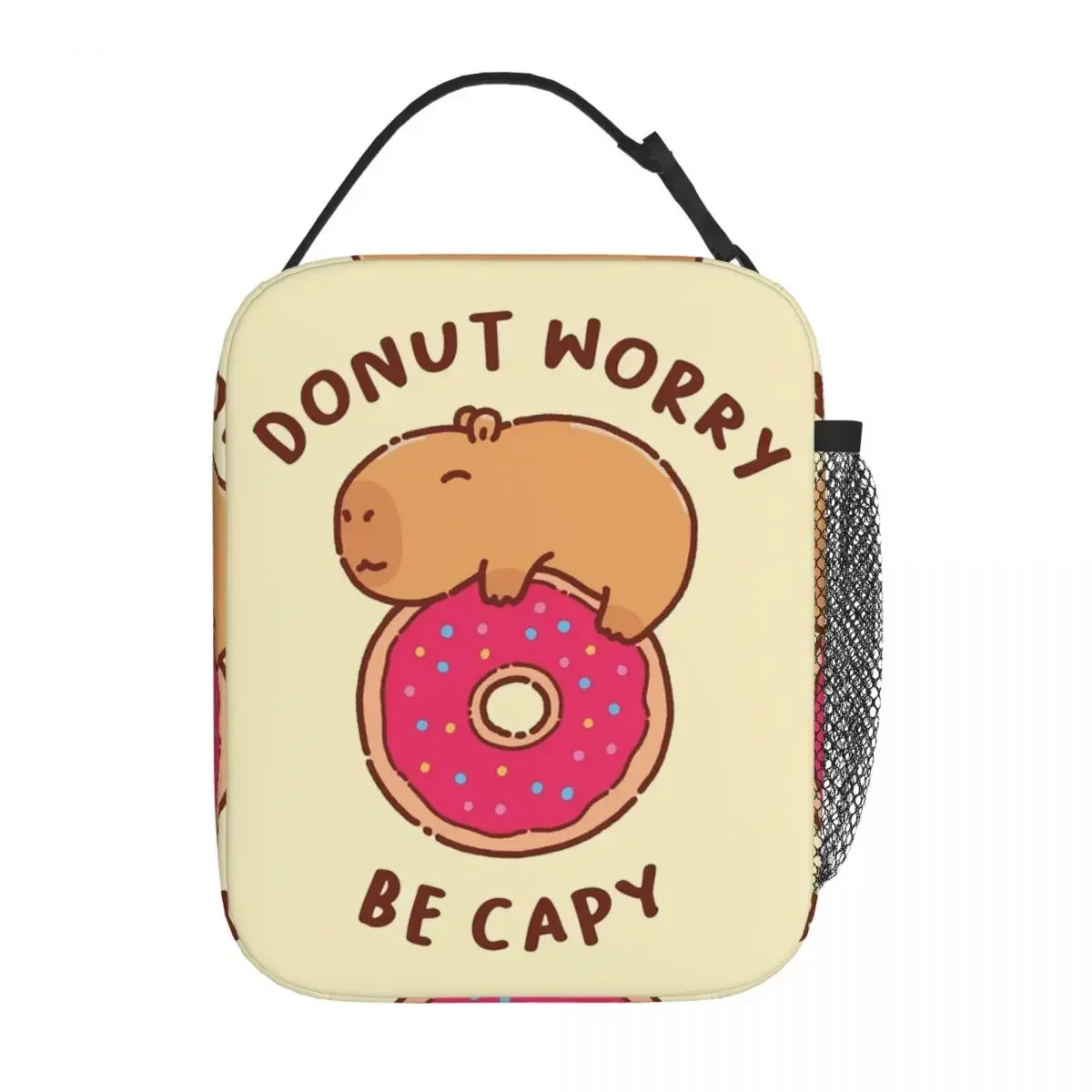 Bee And Capybara Thermal Lunch Bags for Travel Bee Cappy Reusable Food Container Bags Cooler Thermal Lunch Boxes