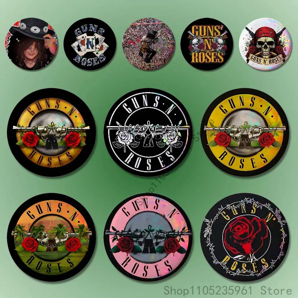 G-Guns N R-Roses 32mm 58mm 75mm 44mm 25mm Anime Badges Brooches DIY Pins Decorations Birthday Valentine Gifts