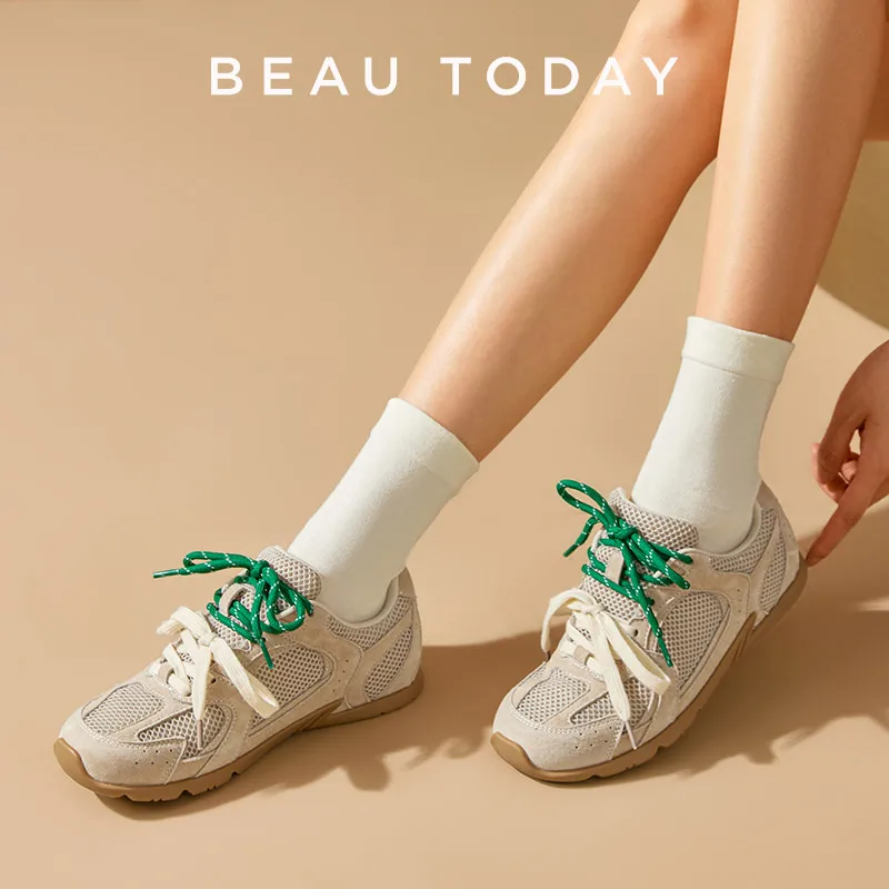 BEAUTODAY Casual Sneakers Women Mesh Chunky 2024 New Solid Color Autumn Fashion Non-slip Colorful Shoes Female Flats 29871