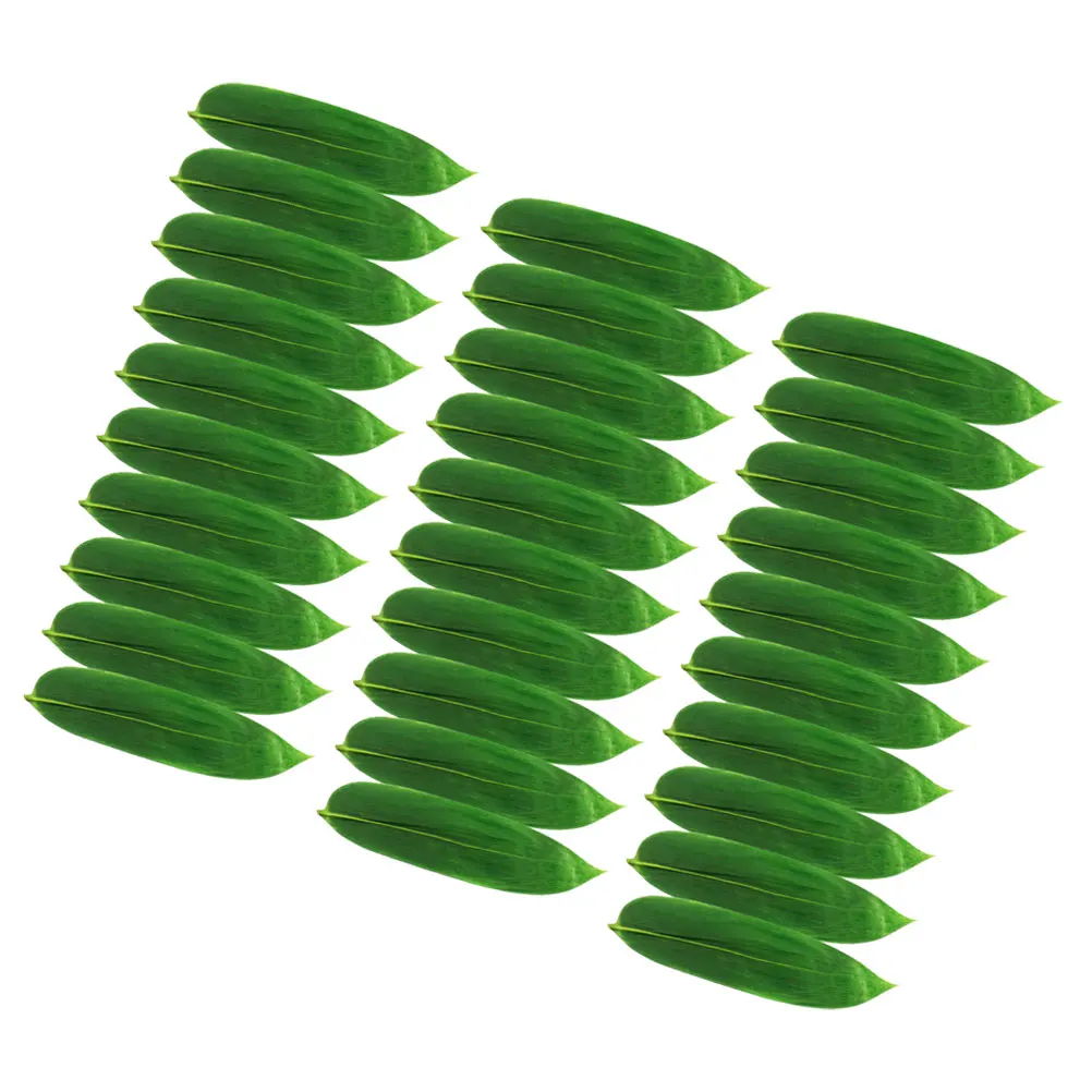 

100 Pcs Bamboo Leaves for Sushi Decor Japanese Food Mat Sashimi Leaf Plate Adorn Color Matching Wide Application