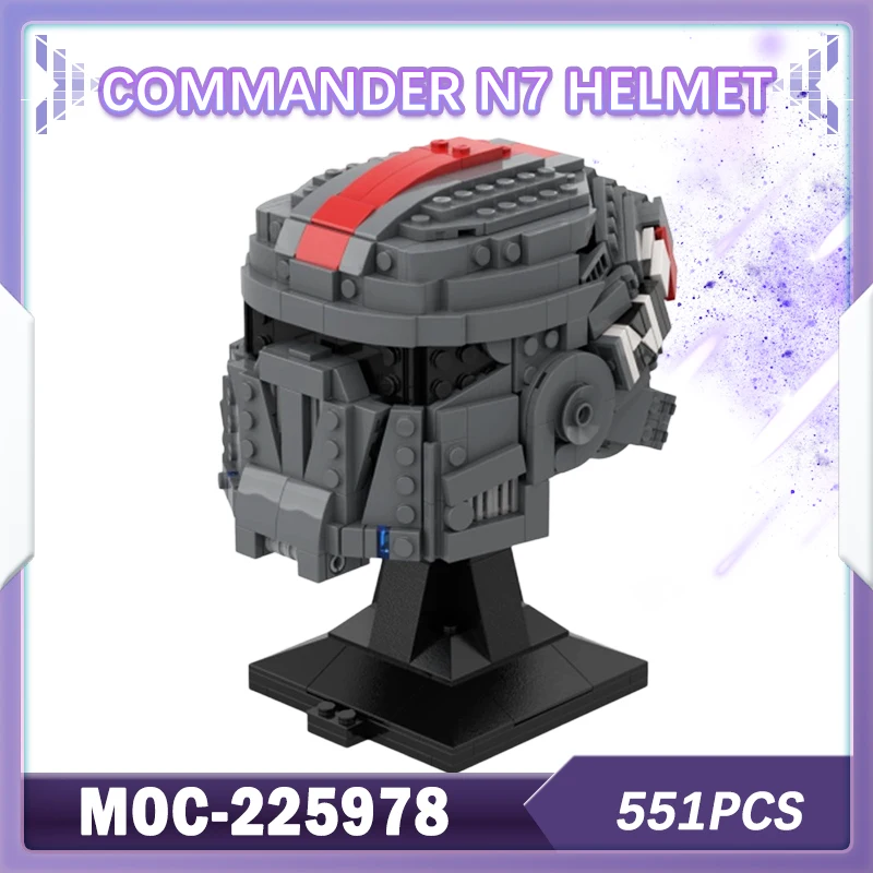 

551PCS MOC-225978 Commander N7 Helmet Building Block Model Spliced Toy Puzzle Kids Desktop Decoration High-quality Adult Gift