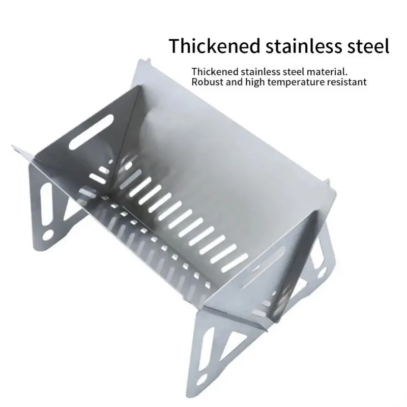Stainless Steel BBQ Grill Portable Folding Heating Stoves Multifunction Camping Barbecue Grill Rack Net Firewood Stove