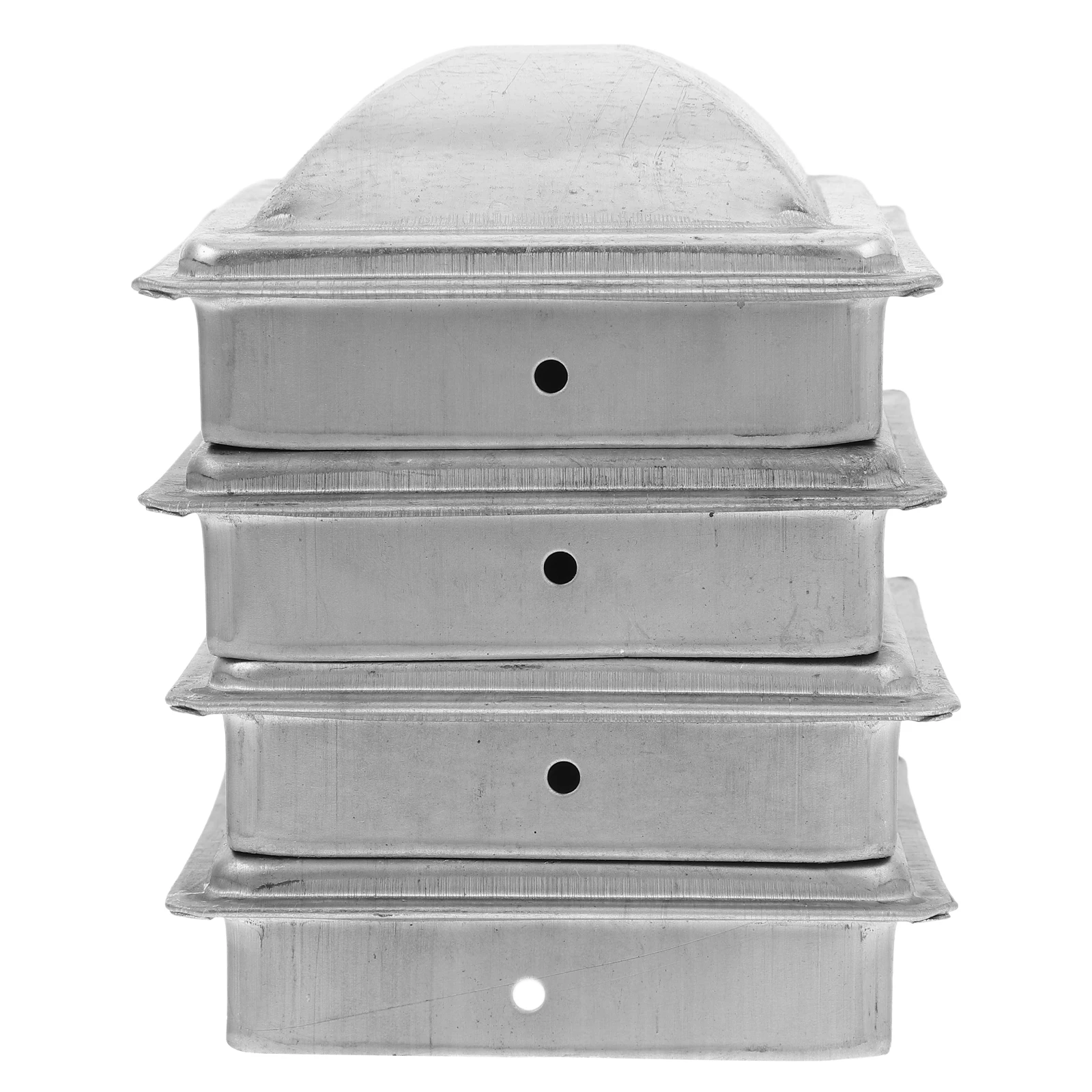 

4pcs Fence Post Caps Column Protector Aluminum Pyramid Cover Dock Wood Decking Metal Durable Vinyl Replacement