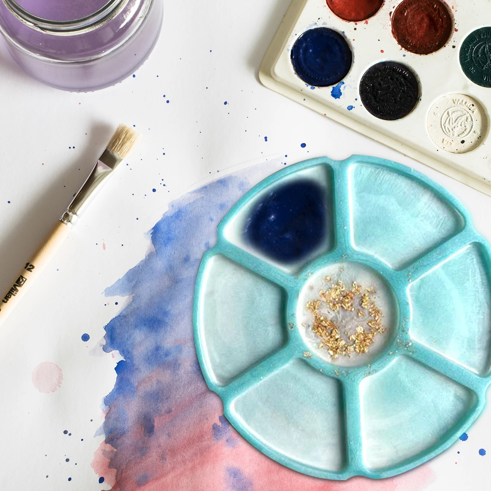 

Makeup Palette Mold DIY Silicone Paint Tray Pigment Trays Fondant Molds White Safe Eco Friendly Lightweight Portable Flexible