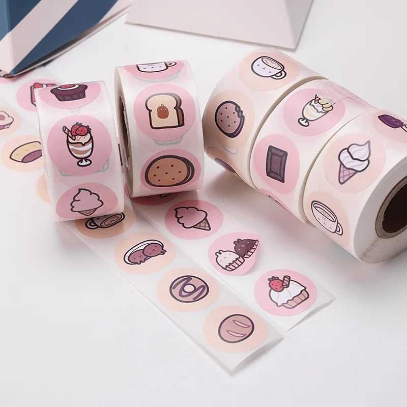 500 Stuks Schattige Taartstickers Verjaardagstaart Cadeau Decoratie Tag Verzegelen Label Stickers Kinderen Speelgoed Cadeau Pakket Scrapbooking Stickers