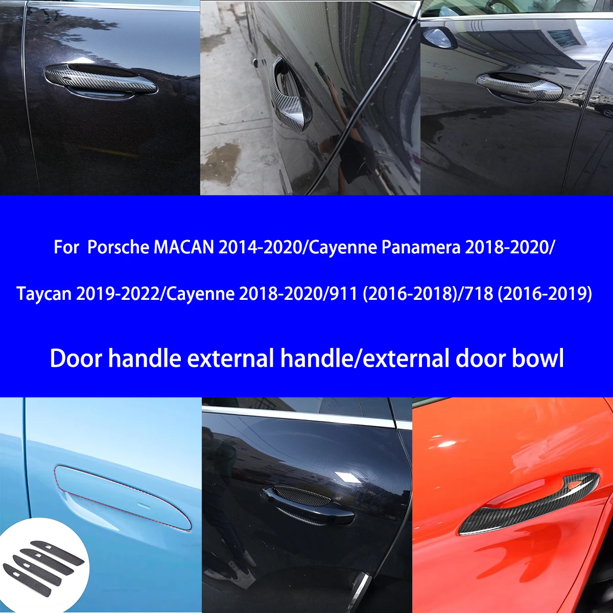 

For Porsche MACAN/Cayenne/Panamera/911/718 Dry Carbon Fiber Door Handle Exterior Handle/exterior Door Bowl Interior Package