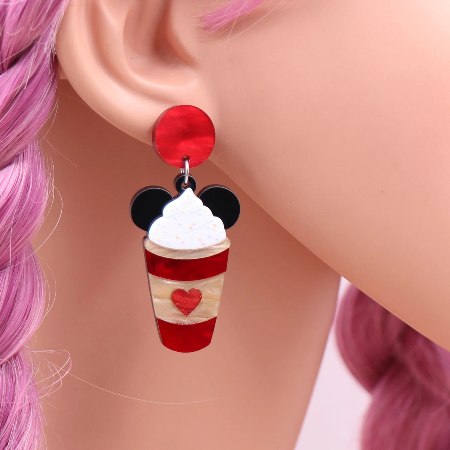 Picture 4: 1pair Top fashion CN Drop mouse ice cream Valentine's Day cute Acrylic earrings Jewelry for women