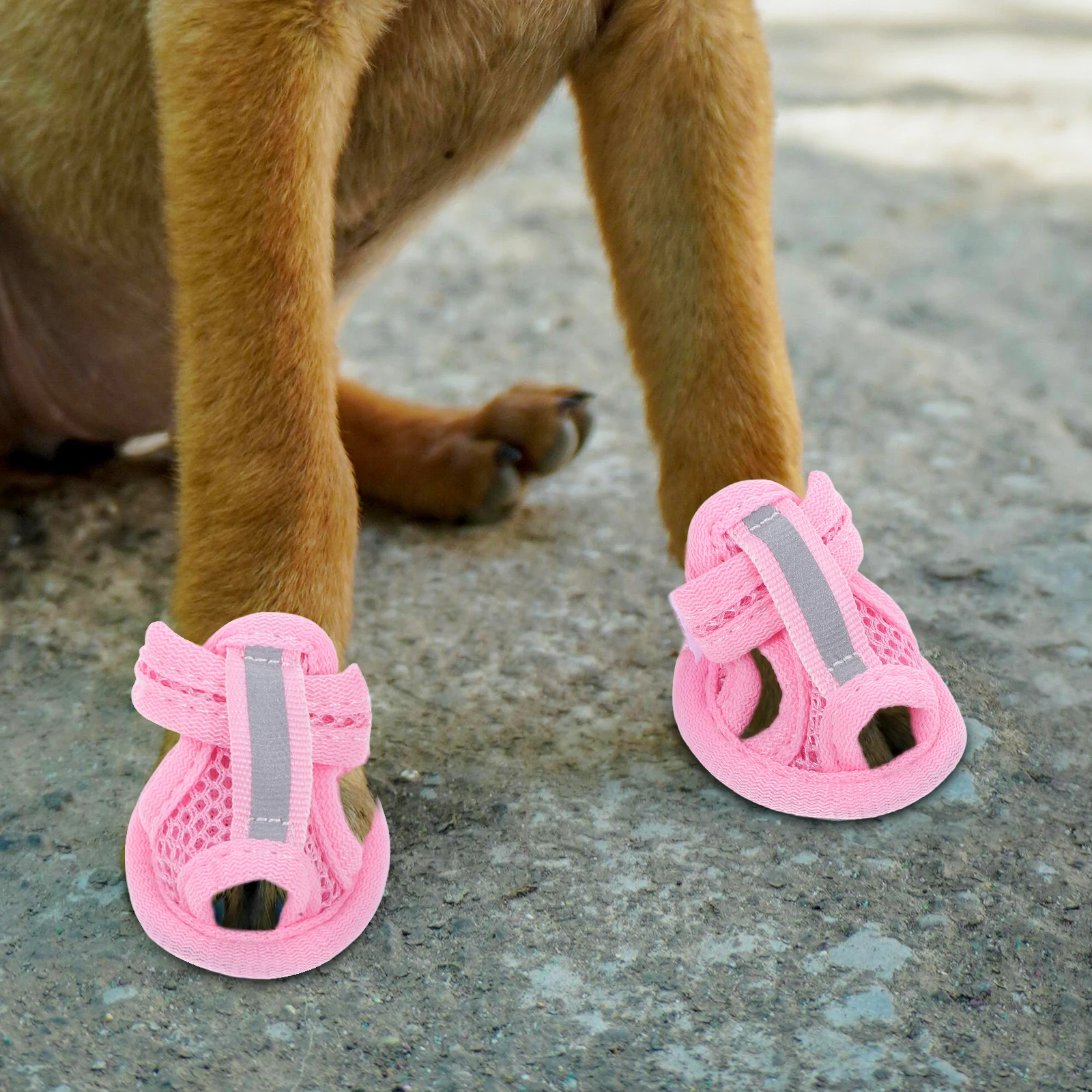

4 Pcs Pet Shoes Sandals Man Mini Slipper Boots Accessories Pink Dog Paw for Summer