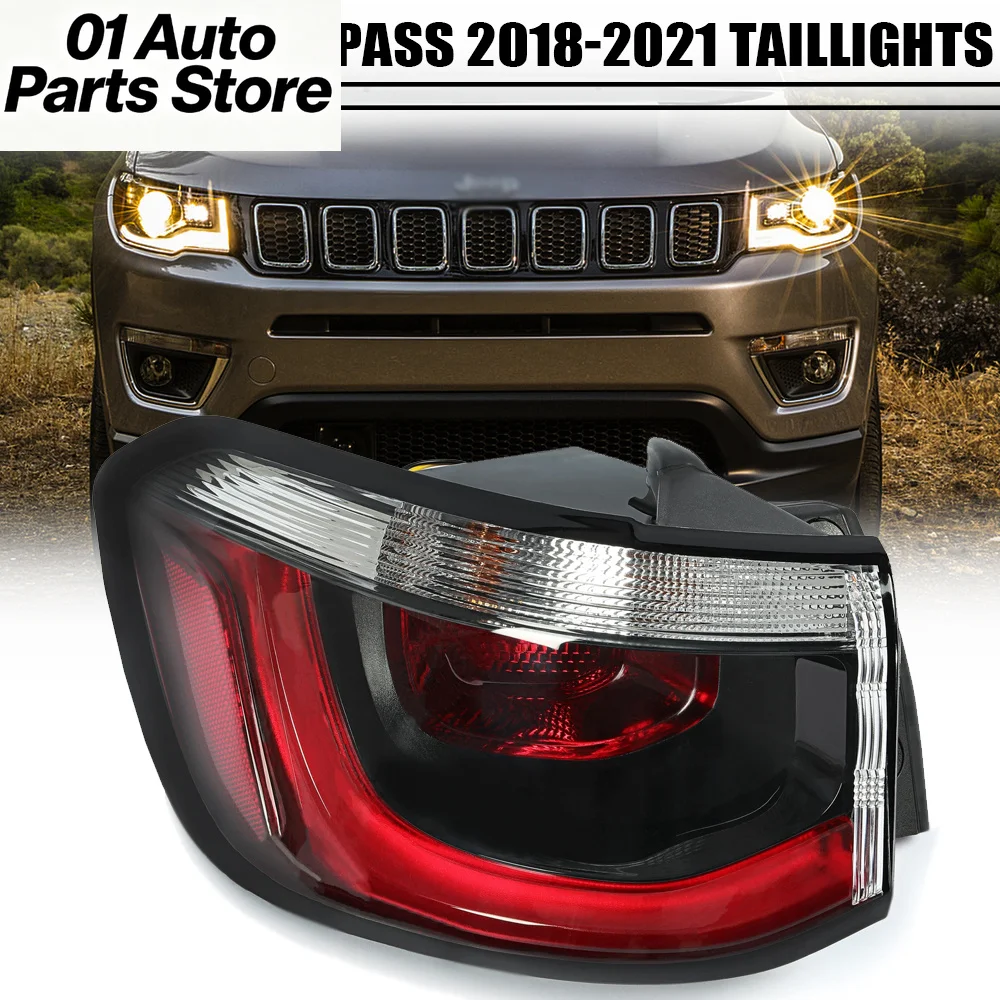 LED Rear Tail Light For Jeep Compass 2018 2019 2020 2021 Car Signal Brake Lamp Bumper Warning Light