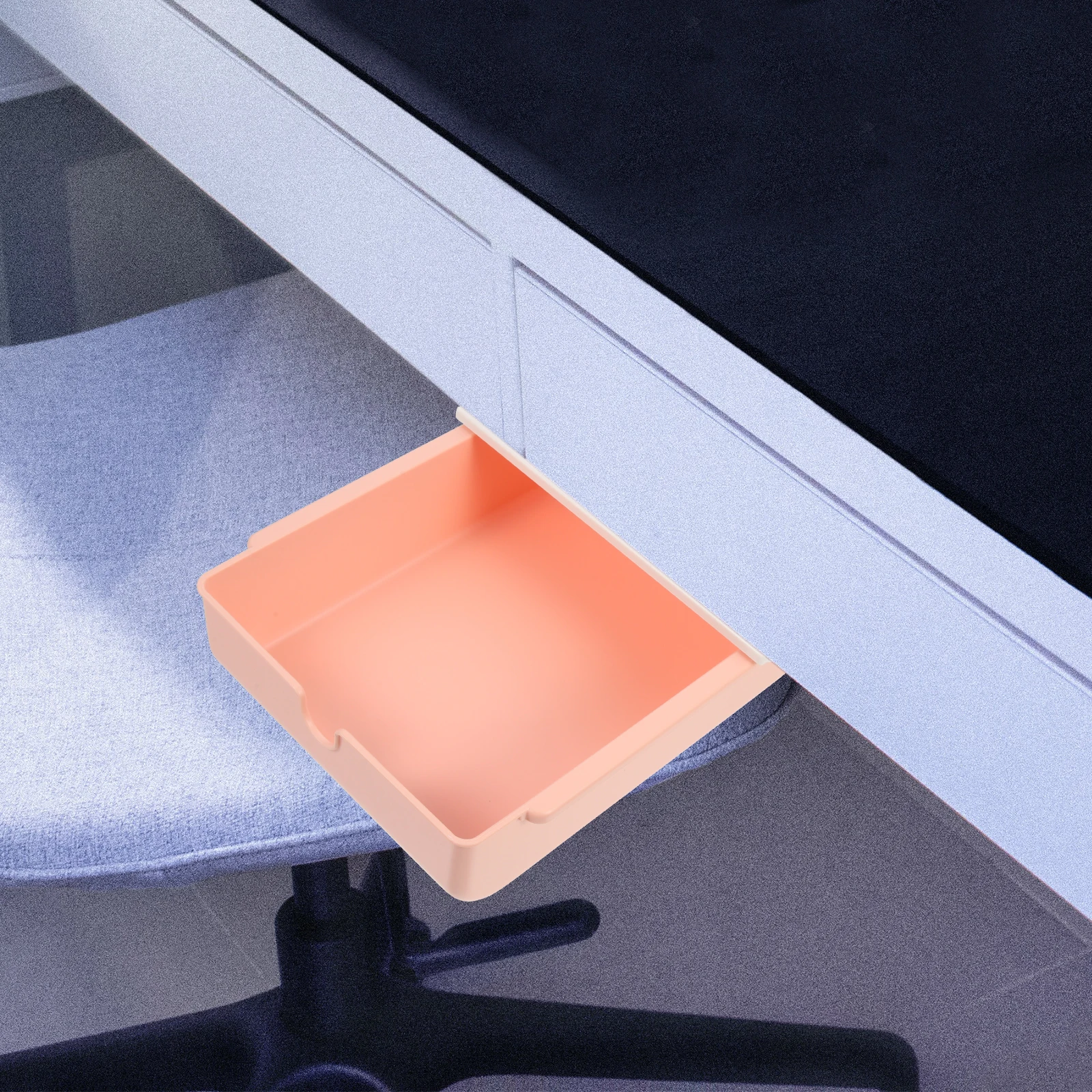 

under Desk Storage Box Drawer-style Hidden Pen Tray Plastic Table Organizer Office Container Self-adhesive Desktop Organiser