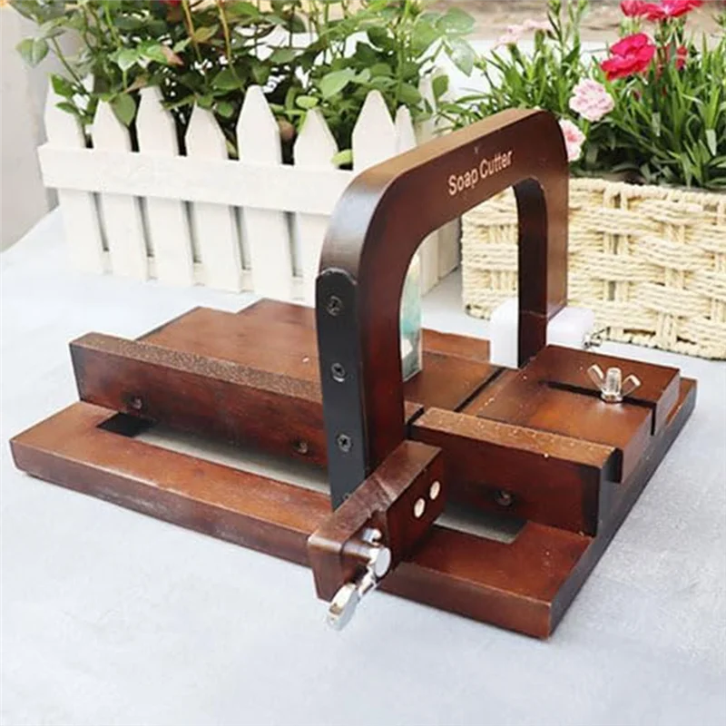 Cortador de jabón de madera AEA9, herramienta de corte cortadora de alambre con escala de tamaño para velas de mantequilla de queso y pan de jabón hechas a mano