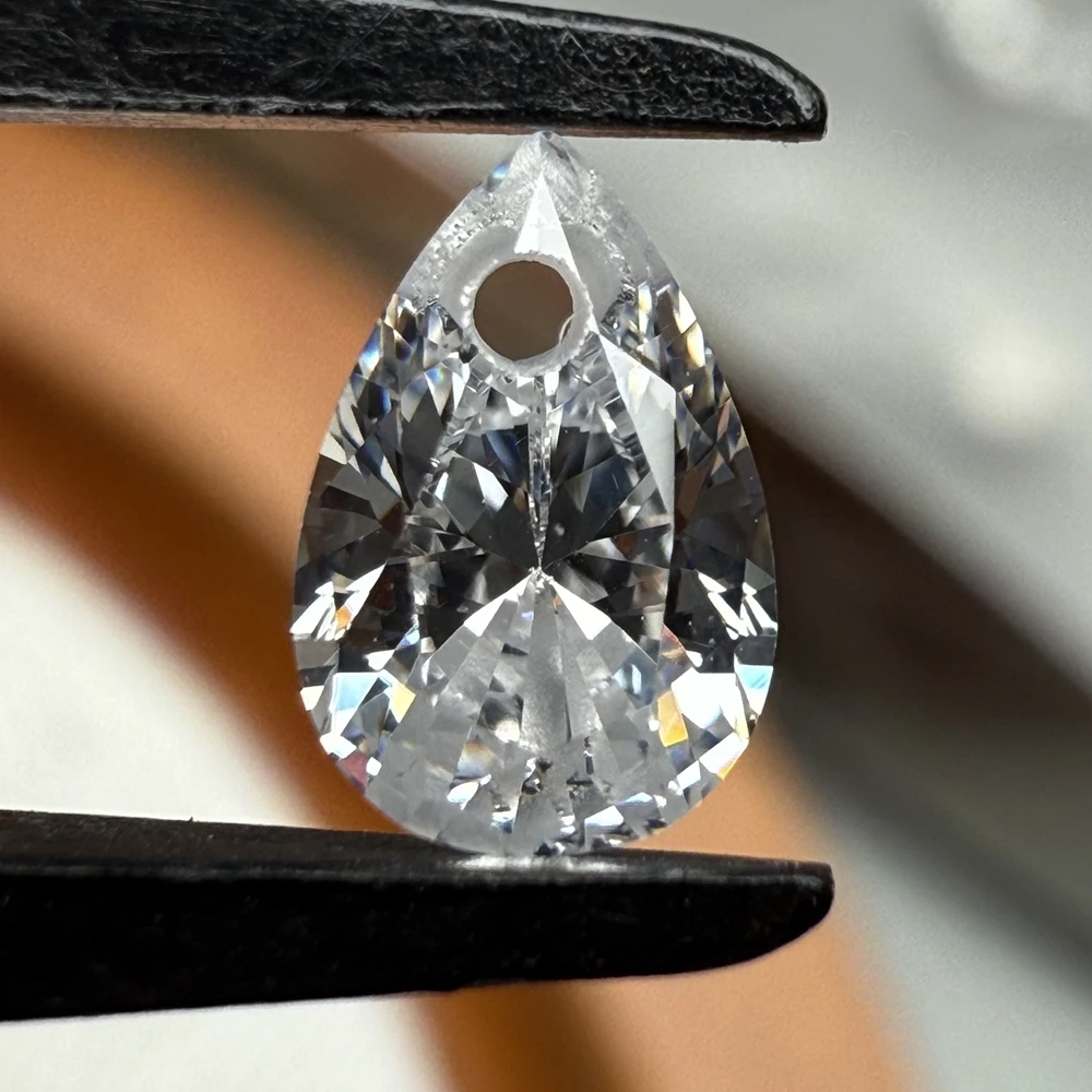 Meisidian Drilled Hole Pear Shape 3x5-12x16mm Mixed Colors Synthetic Cubic Zircon Loose Gemstone Colorful CZ Stone