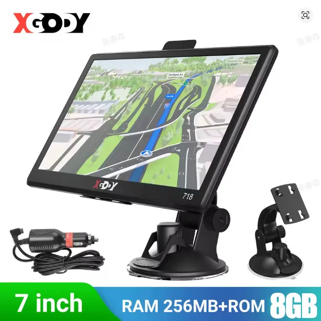 Navigateur GPS portable pour camion 7 pouces 2025, 8 Go 256 Mo, carte Europe gratuite