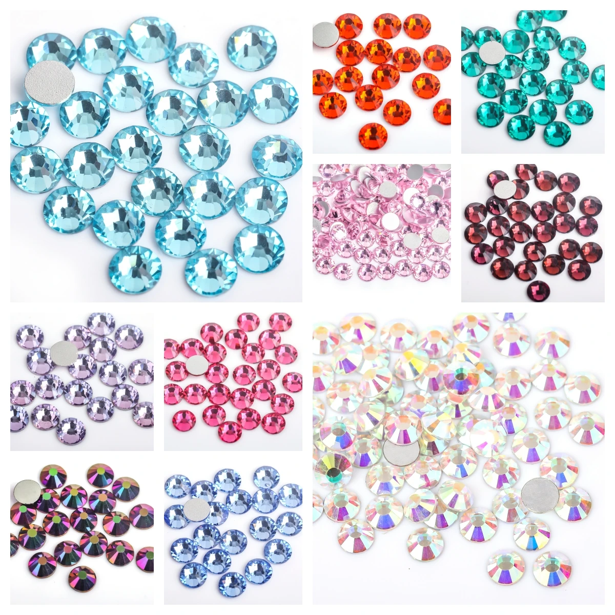 

SS3~SS40 AAAAA Top Quality Crystal Non Hotfix Nail art Rhinestone Super Bright Glass Strass 3D Nail Art Decoration