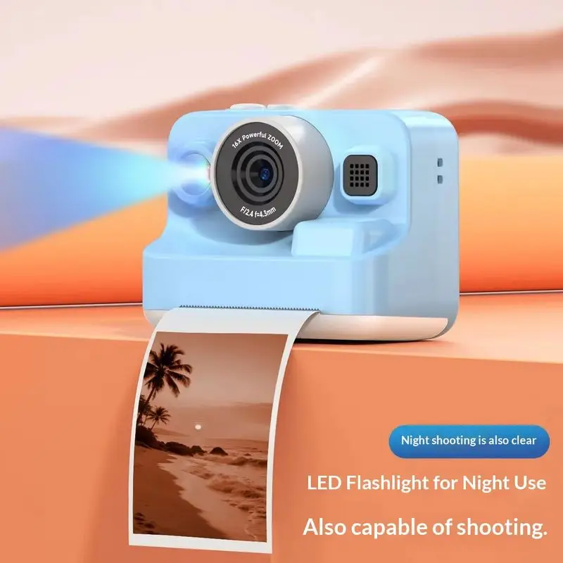 Children's Digital Toy Camera Instant Printable Photos Educational Gift with 3 Rolls of ' Toilet Paper'