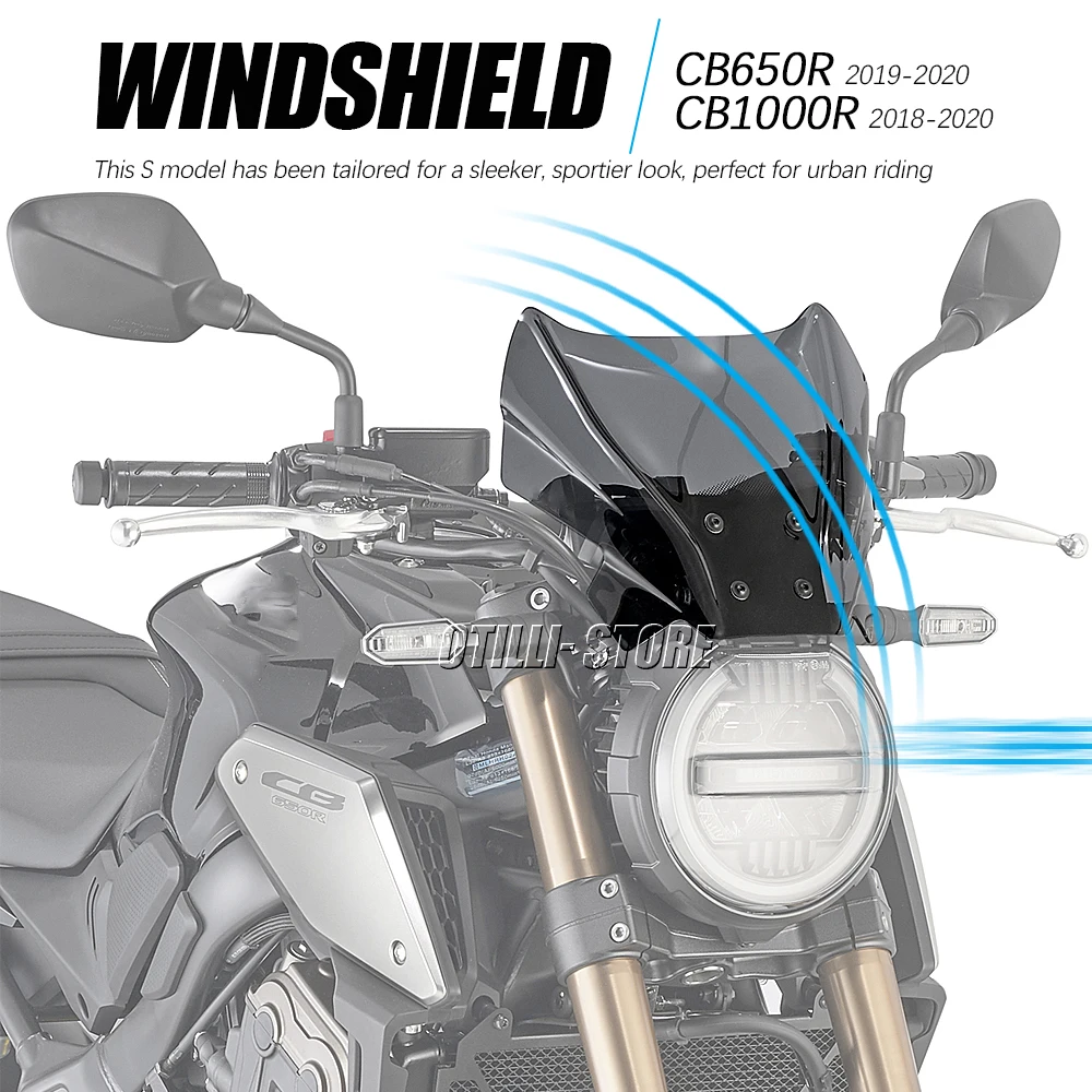 CB650R 2019 2020 NEW Windscreen Windshield Wind Deflector with Bracket CB 650 1000 R Accessories For Honda CB1000R 2018 - 2020