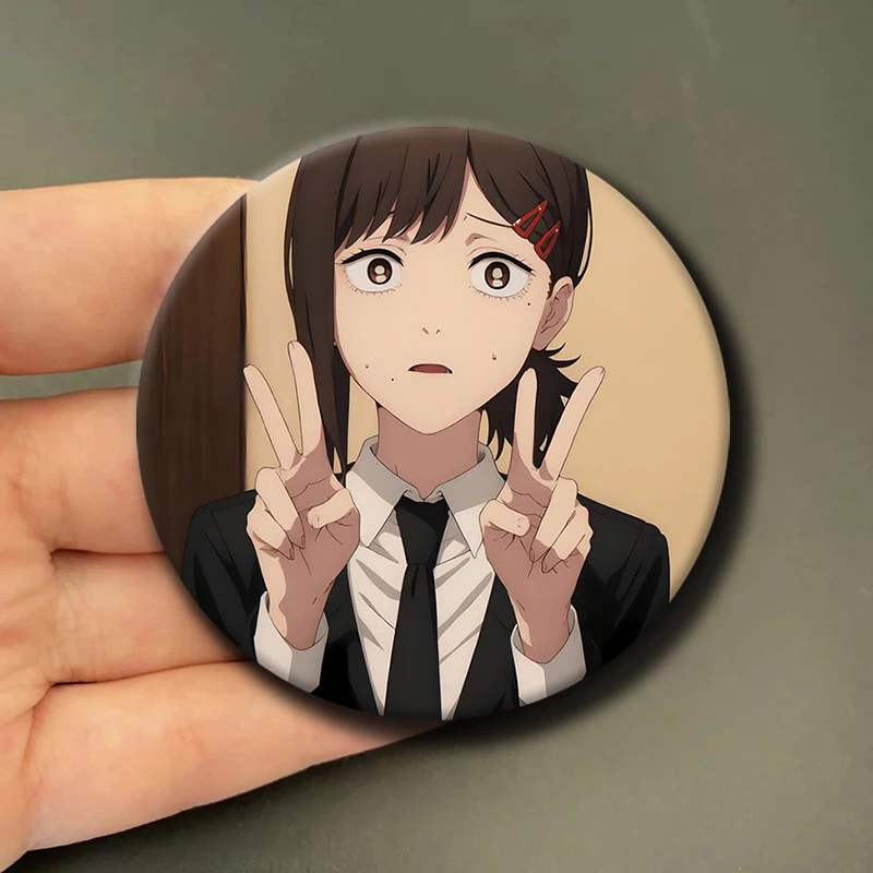 58mm Anime Character Kobeni Higashiyama Button Pin Cartoon Role Brooch Creative Badge for Backpack Clothes Decoration Gift