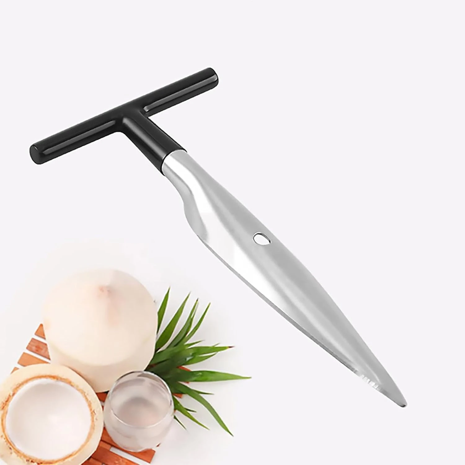 Stainless Steel Meat Scraper with Wooden Handle - Meat Removal Tool