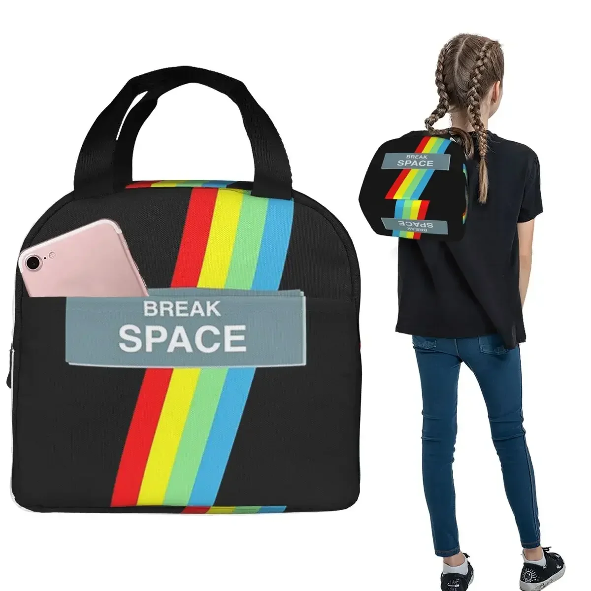 ZX Spectrum Keyboard Retro Art Insulated Lunch Bag for Women Children Portable Food Boxes Thermal Lunch Box Tote