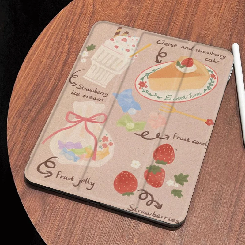 Sweet Food for IPad Air 6 Case IPad 10th Gen Air 5th 4th 10.9 Pro 11 2nd 3rd 4th IPad 10.2 7th 9th 8th with Pencil Holder Funda