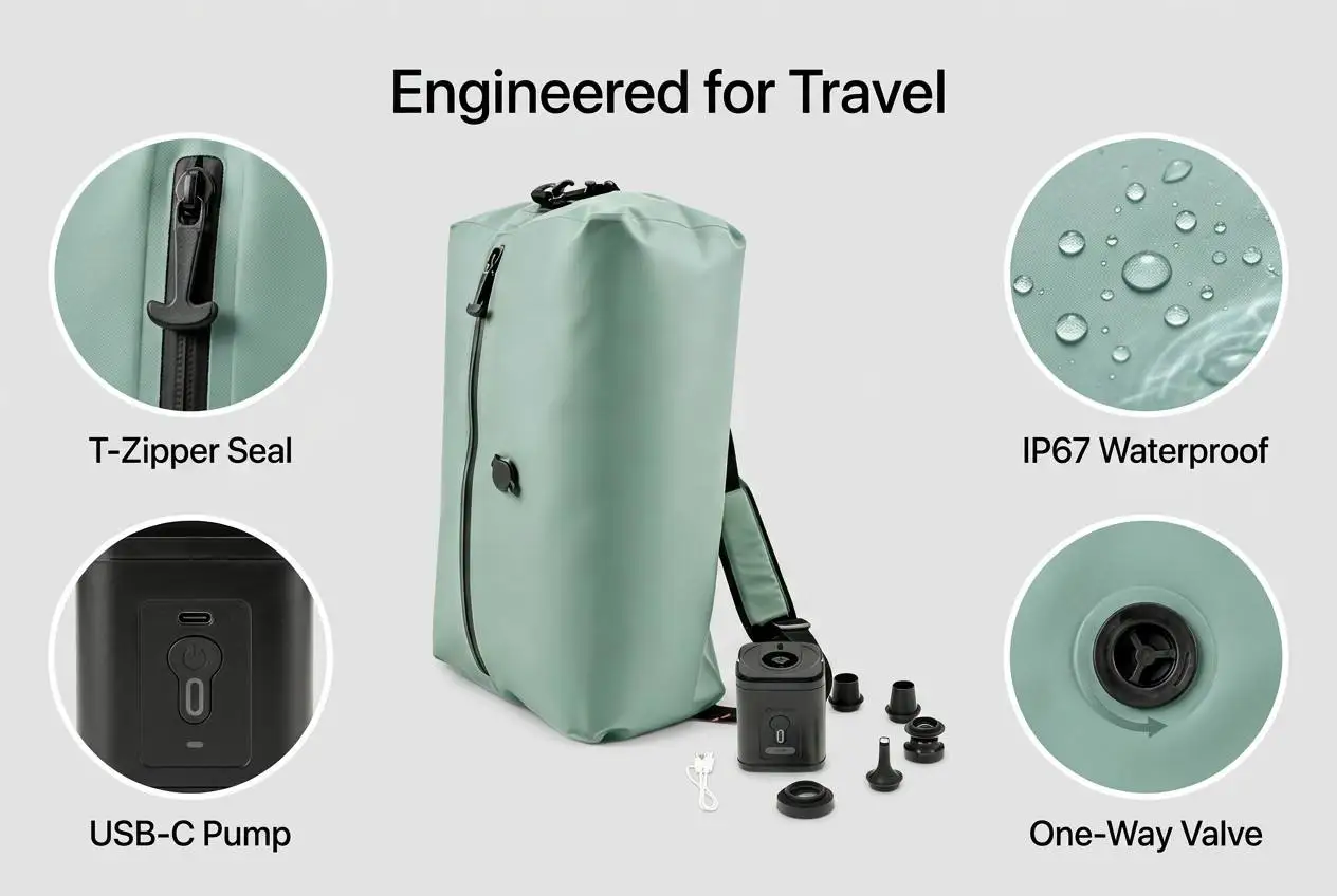Diagonale Vakuum Kompressionstaschen 34L mit USB-Elektropumpe, Kleiderbeutel Organizer für Kleiderschrank und Reise, Wiederverwendbar, Staubdicht und Abriebfest, 60% Platzersparnis, Ideal für Zuhause und Reisen – Detail 5