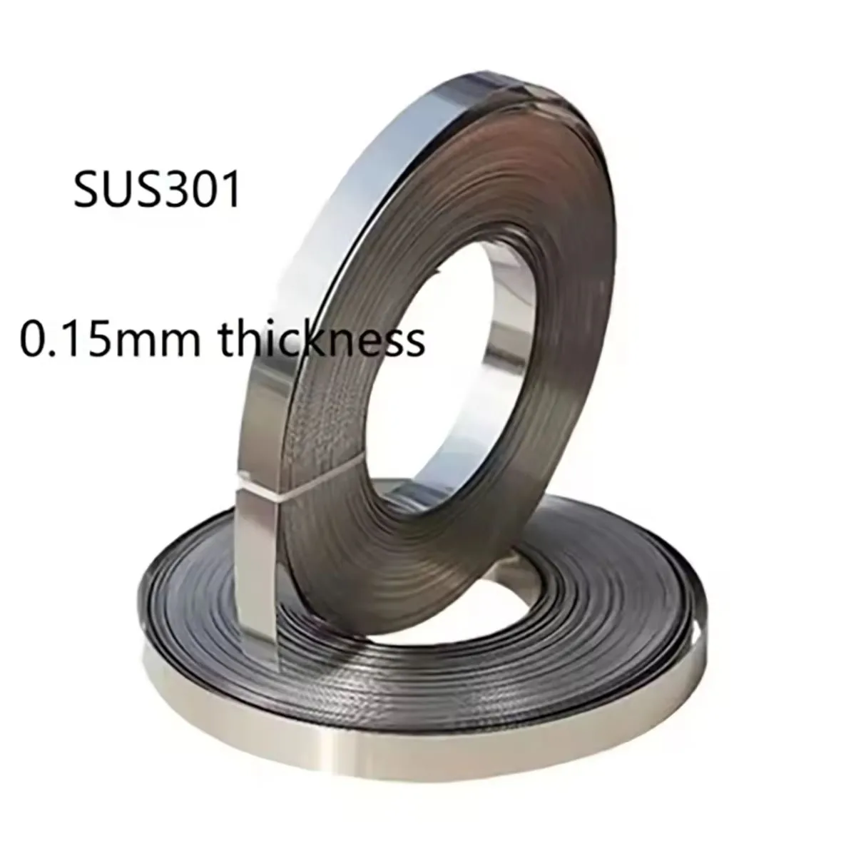 SUS301 Stainless Steel Strip, High Elastic Flat Band for Precision Spring Leaf Stamping 0.15mm