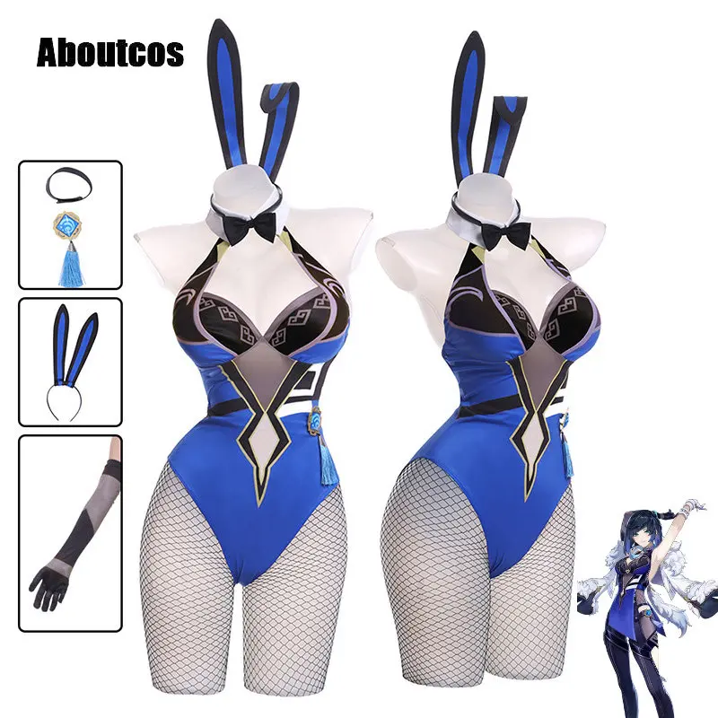 

Aboutcos Genshin Impact Yelan Cosplay Bunny Costume Game Genshin Impact Fanart: Yelan Bunny Suit Sexy Cosplay Costume