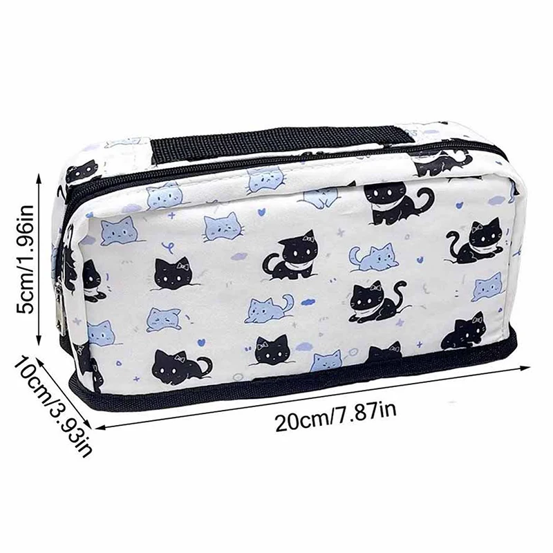 Multi-Layer Pen Bag Simple Folding/Drawstring Large Capacity Pencil Case Portable Stationery Organizer Students