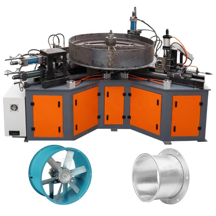 Axial flow negative pressure fan vibrating screen cylinder automatic hydraulic punching crimping bell mouth flanging machine