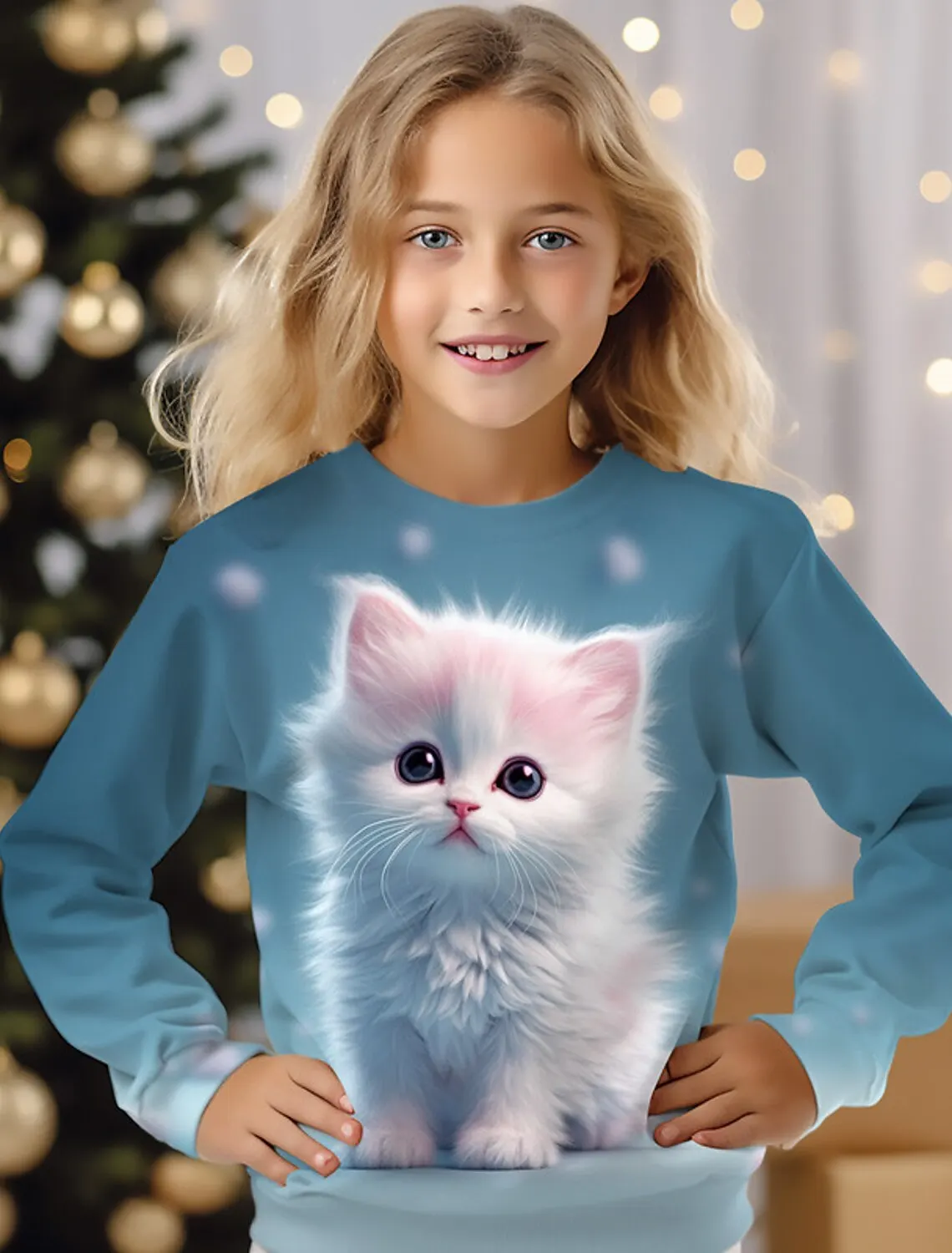 kids long T-Shirts Cute Animal Cats 3D Printed Streetwear Boys Girls Casual Fashion Oversized T Shirt Kids Tees Tops Clothing