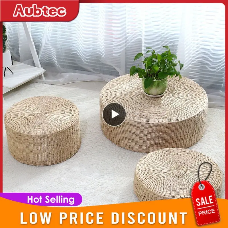 inch Japanese Straw Cushion Tatami Floor Cushion Meditation Pillows Cushion Buckwheat Couch Pillows for Home Decor