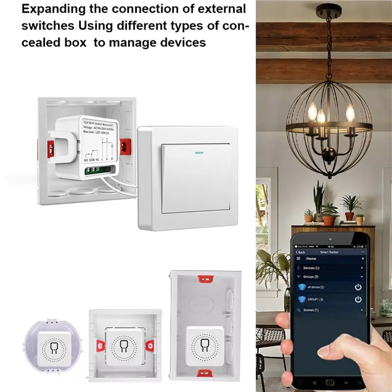 AT19-2X 1CH Dry Contact Wifi Relay Switch Module AC 100-240V Tuya Smart Life App Activated Dry Contact Switch