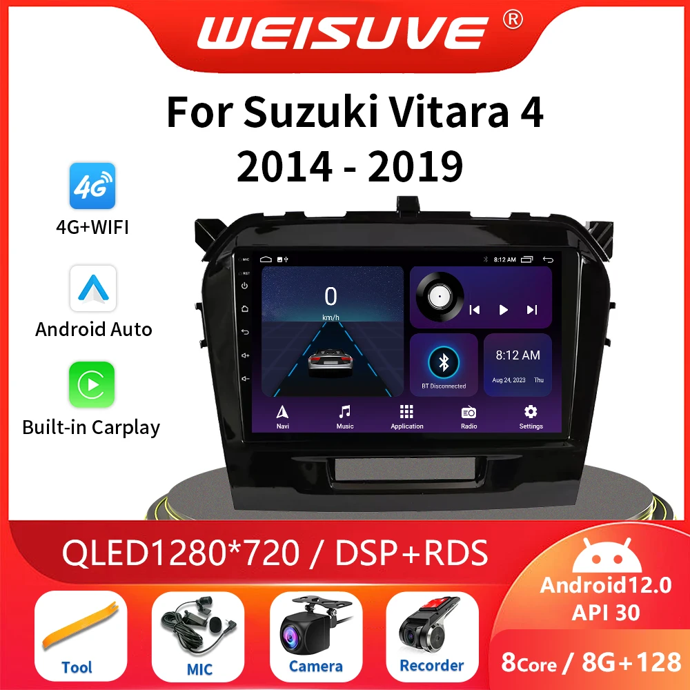 

For Suzuki Vitara 2014 2015 2016 2017 2018 2019 Car Radio Stereo Multimedia Navigation GPS Player Wireless Carplay Android Auto