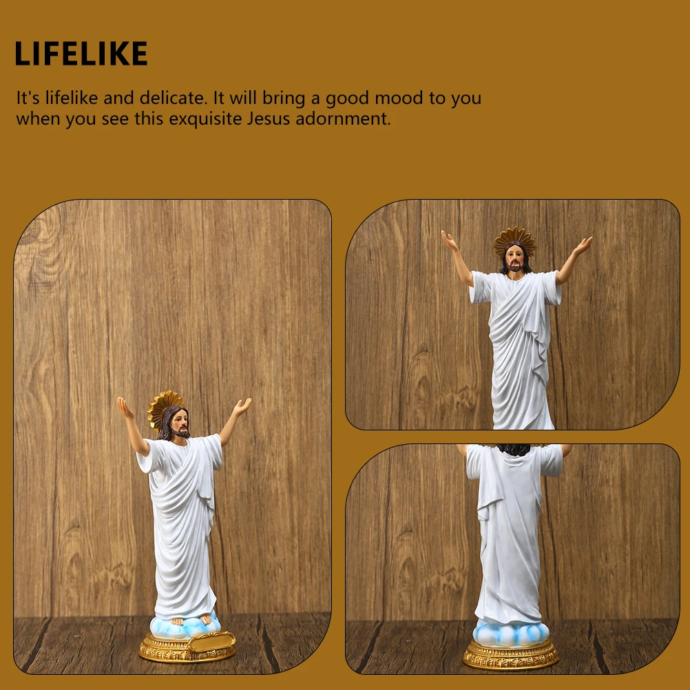 

Holy Jesus Rebirth Statue Resin Easter Desktop Decoration Vivid Retro Jesus Ornament Unique Home Table Adornment