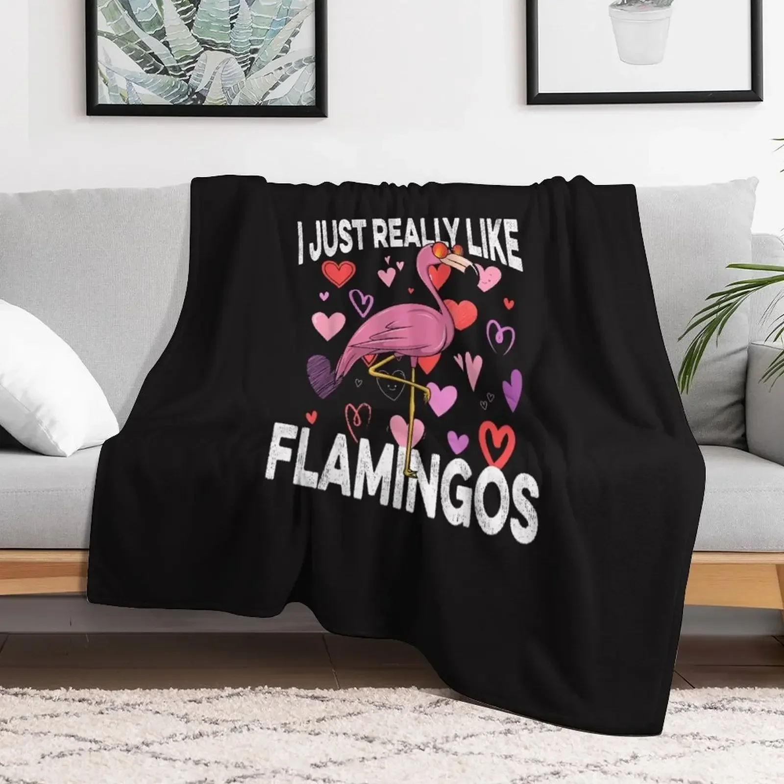 

I Just Really Like Flamingos OK Flaningo Lover Throw Blanket Hair Designers Blankets