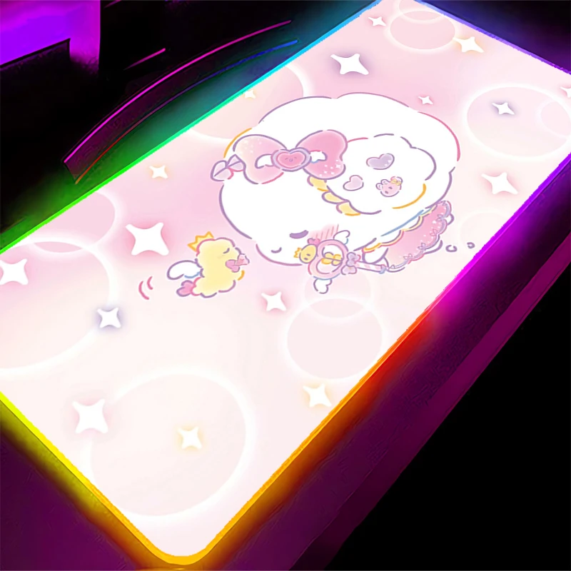 Grande mouse pad rgb cogimyun computador portátil gamer teclado tapete xxl projetado especificamente mousepad led borda branco backlight tapete de mesa