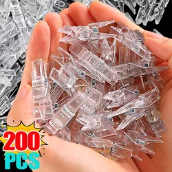 50/200PCS Mini Photo Clips Transparent Spring Plastic Hanging Clip Towel Photo Clip Clothespin DIY Photo Wall Home Decoration