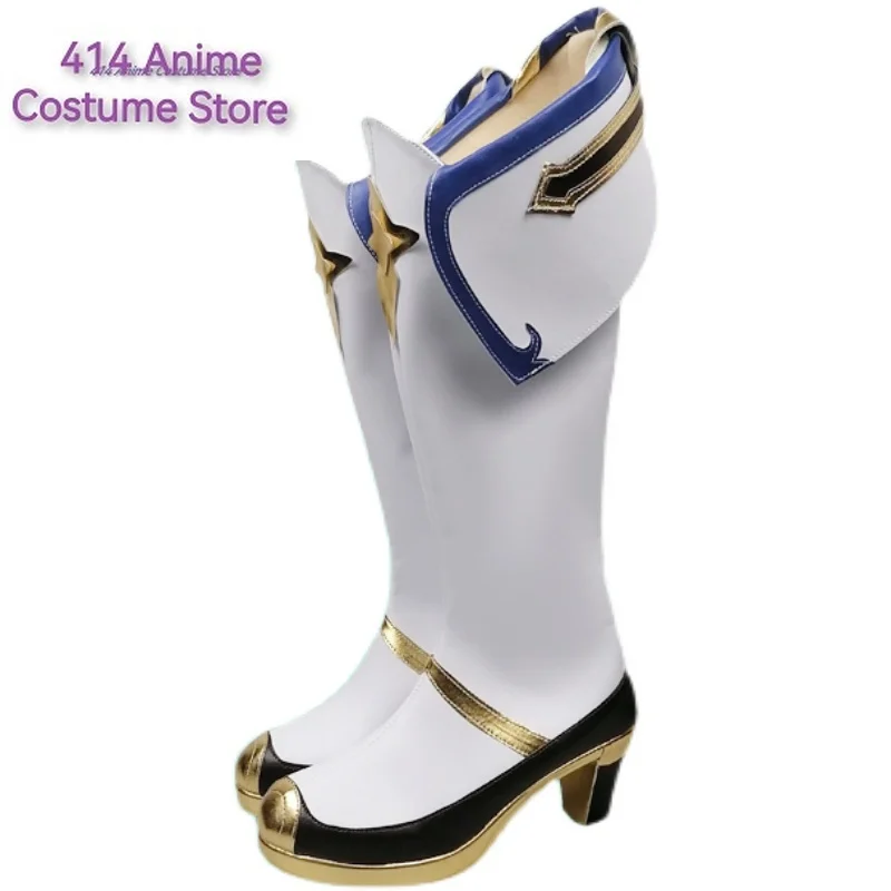 Game Genshin Impact Sucrose Boots Cosplay Long Boots Shoes Women/Men Boots Halloween For Girl Boy PU Character Shoes