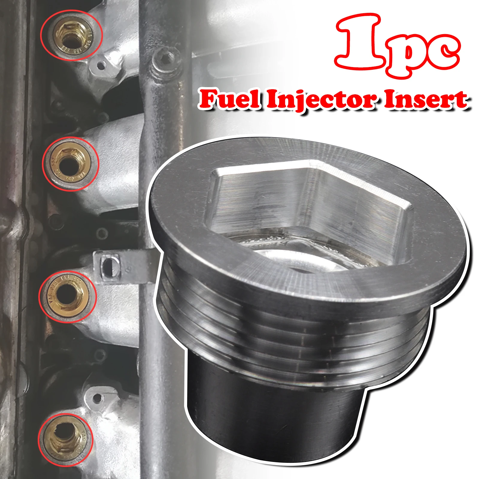 

New Upgrade Aluminum Cup Seat Fuel Injector Insert Set For VW Audi Skoda Seat Car Replacement Parts 06B133555H 06B133555D 2002