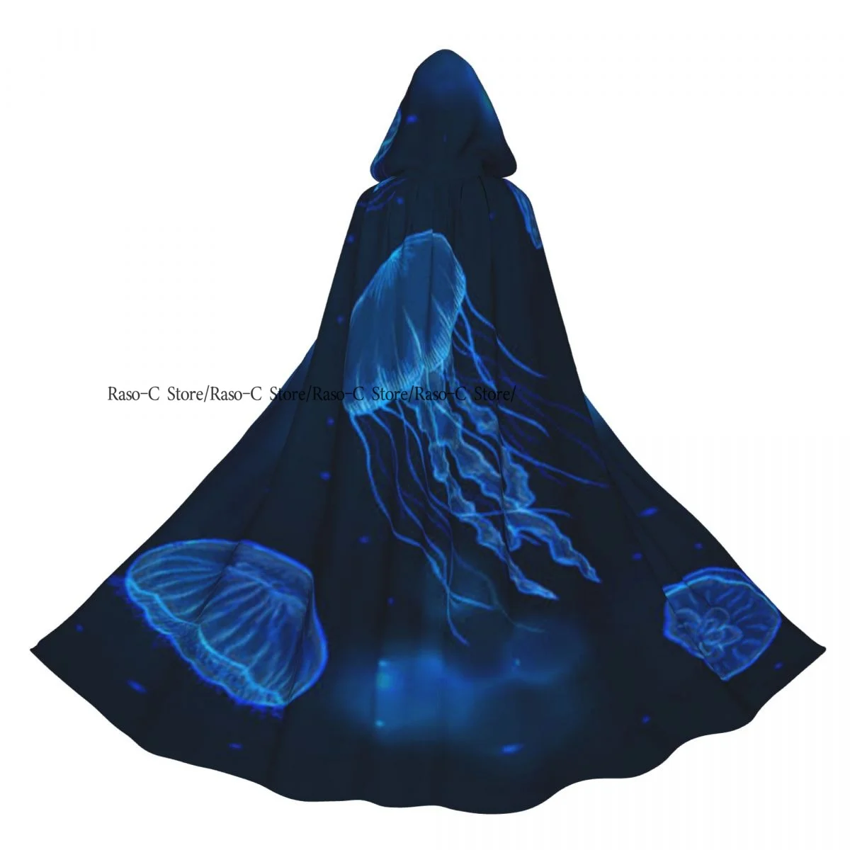 عباءة مقنعين للجنسين عباءة مع غطاء محرك السيارة قنديل البحر التوضيح عباءة مصاص دماء الساحرة كيب تأثيري حلي #1