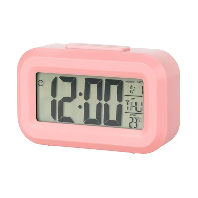 Home Office Bedside Table Alarm Clock Digital Alarm Clock Electronic Screen Desktop Clock Ornament Backlight Snooze Clock For