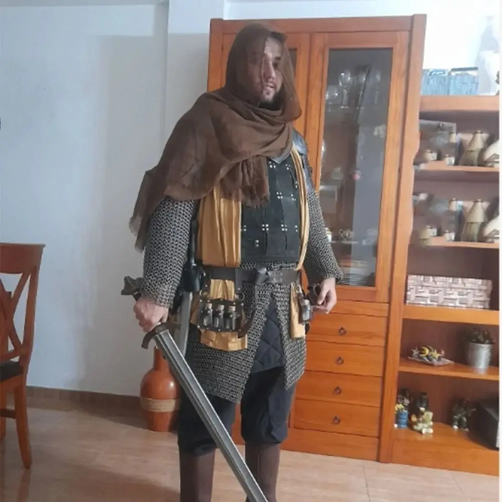 الكتف كيب القرون الوسطى القراصنة تأثيري كيب خمر هود نصف كيب عصر النهضة زي كيب أسود أخضر التفاف الكتف القلنسوة