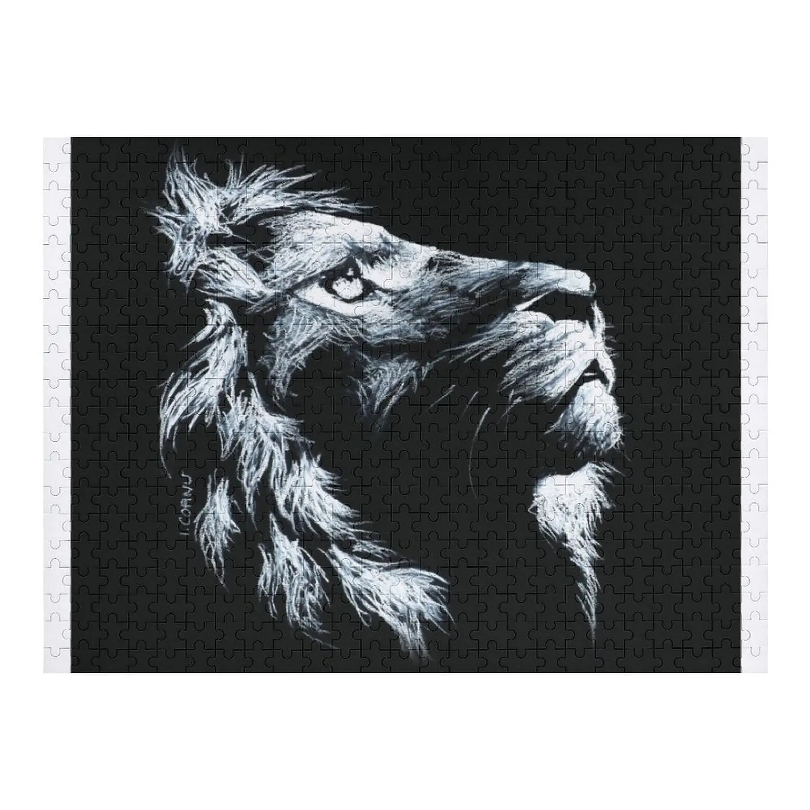 

Lion's head in black and white pastel (Julien Doré album) Jigsaw Puzzle Personalized Name Customized Photo Puzzle