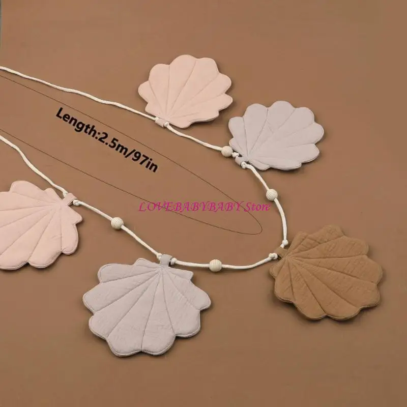 Vỏ sò dễ thương Bunting Banners Cotton Kéo cờ cho trẻ sơ sinh Trang trí bữa tiệc tắm Đồ trang trí tường trang trí tường 4xbc