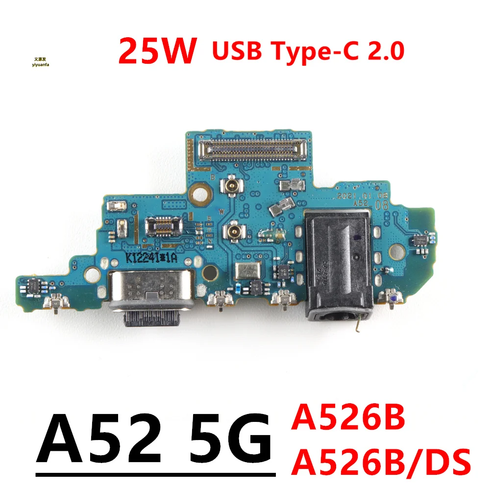 25W Fast Charging For Samsung Galaxy A52 5G SM-A526B USB Type-C Charge Port Jack Dock Connector Charging Board Flex Cable