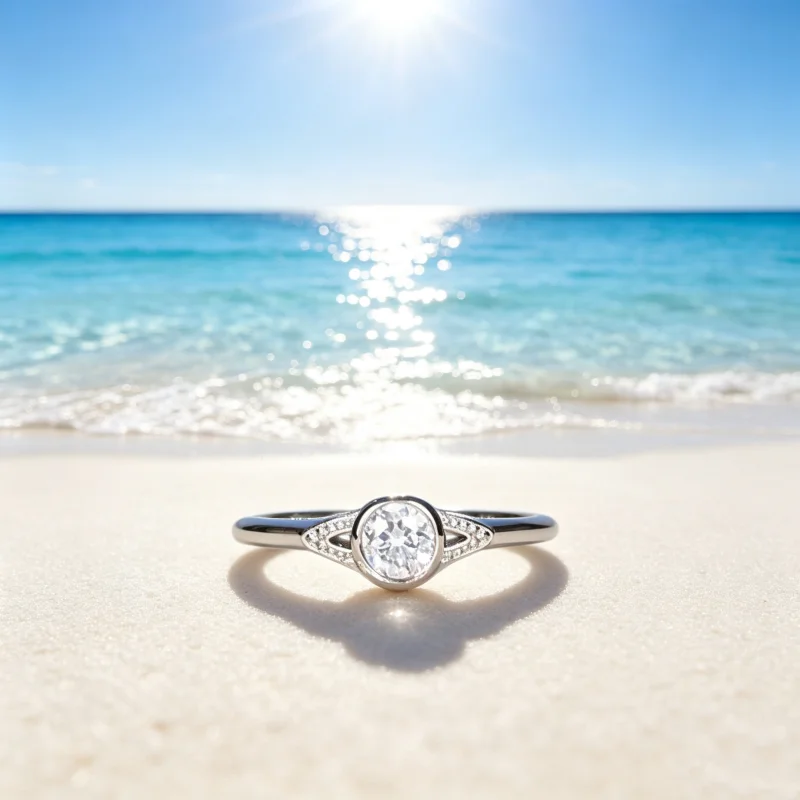 925 Silver European and American Boutique LONDON Double Zircon Small Saturn Ring for Couples