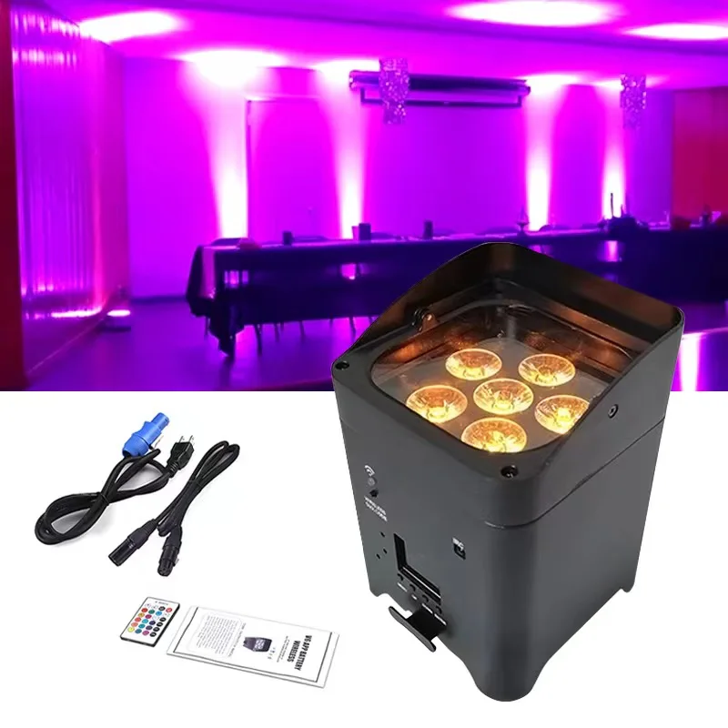 4/6/8pcs 6x18w LED 6in1 Battery Light Wireless Wife Wash Par For Party DJ Disco Restaurant Wedding Home Wall Wash APP Phone Cont